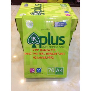 Giấy IK PLus A4 ĐL70gsm (500 tờ/ram) - Giấy in A4