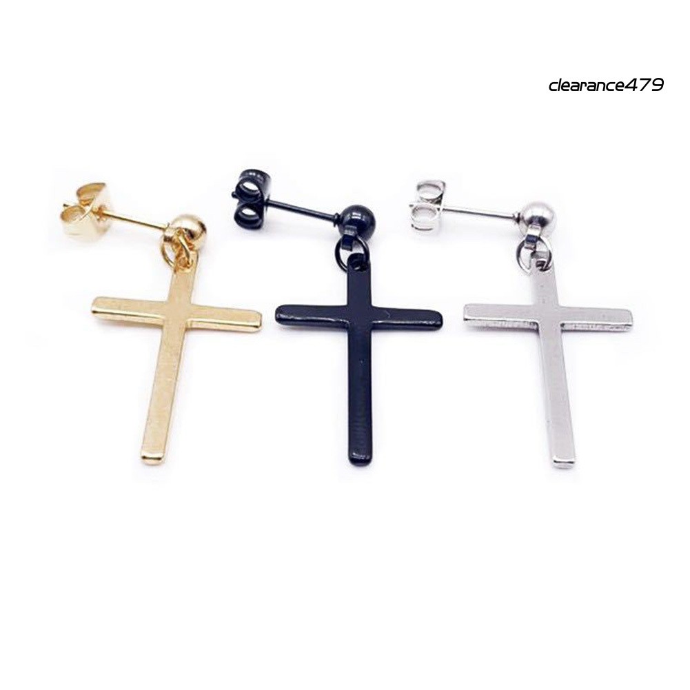 1 Khuyên Tai Hình Thánh Giá Chất Liệu Thép Không Gỉ Thời Trang Cho Nam Và Nữ