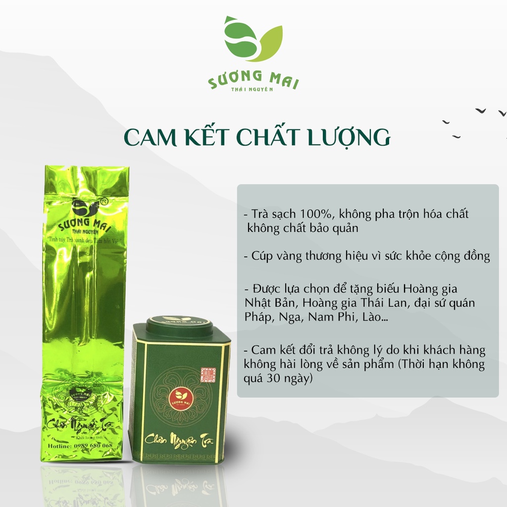 Chè Búp Thái Nguyên Cao Cấp Hộp Thiếc 100g - Chè Tân Cương Thái Nguyên SƯƠNG MAI - Quà Biếu Trà Ngon Đậm Tình - SM00007