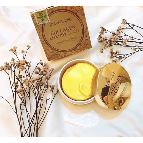 Mặt nạ mắt vàng 24k 3W Clinic Collagen Luxury Gold Hydrogel Eye & Spot Patch Mỹ phẩm Mặt nạ vàng 24k hàn quốc chính hãng
