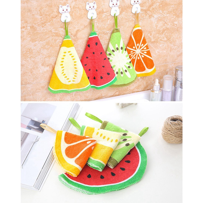 Khăn lau tay họa tiết trái cây TRÒN