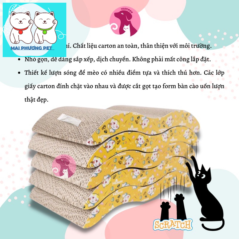 ￼Bàn cào móng cho mèo kèm 1 túi cat nip - trụ cào mài móng cho mèo - lutpet