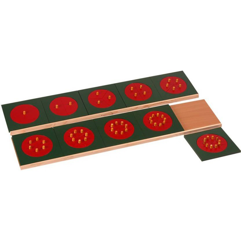 Giáo cụ Montessori bản quốc tế - Metal Fraction Circles with two Stands