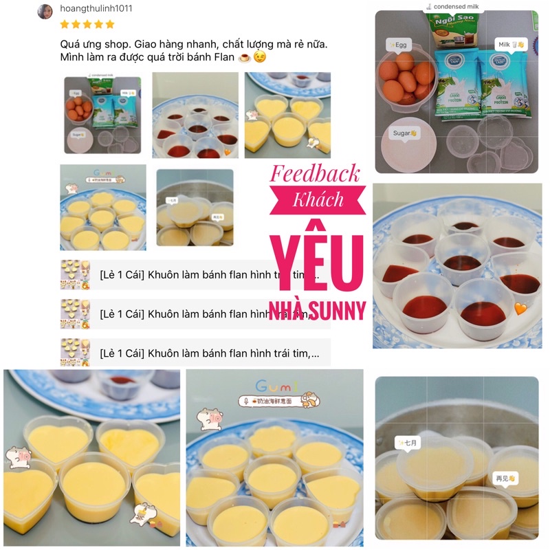 [Lẻ 1 Cái] Khuôn làm bánh flan hình trái tim, hình hoa, khuôn tròn có nắp (chịu nhiệt được)