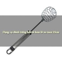 Cây đánh trứng xoắn tròn cán inox cứng cáp