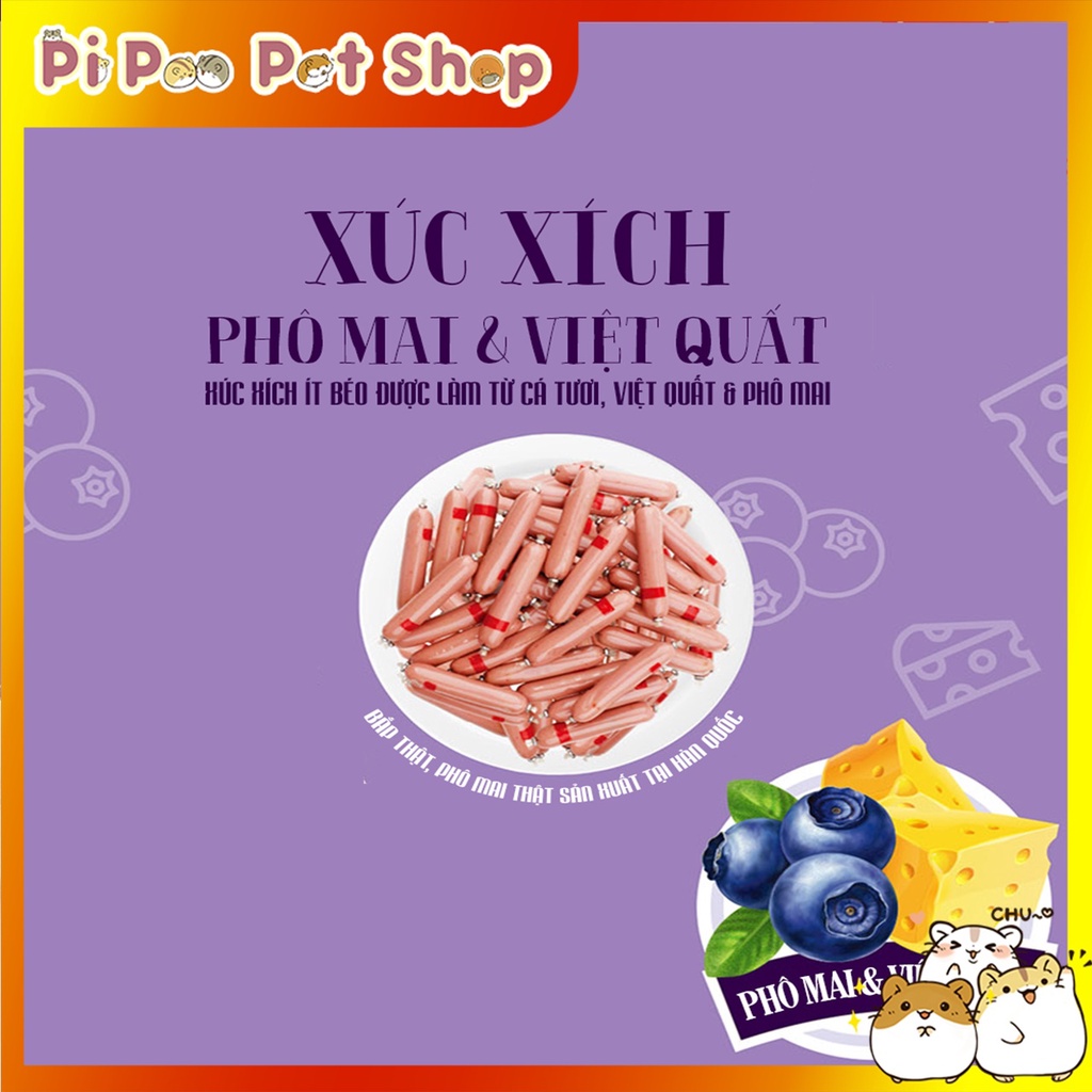 Xúc xích phô mai và bắp cho chó mèo hamster