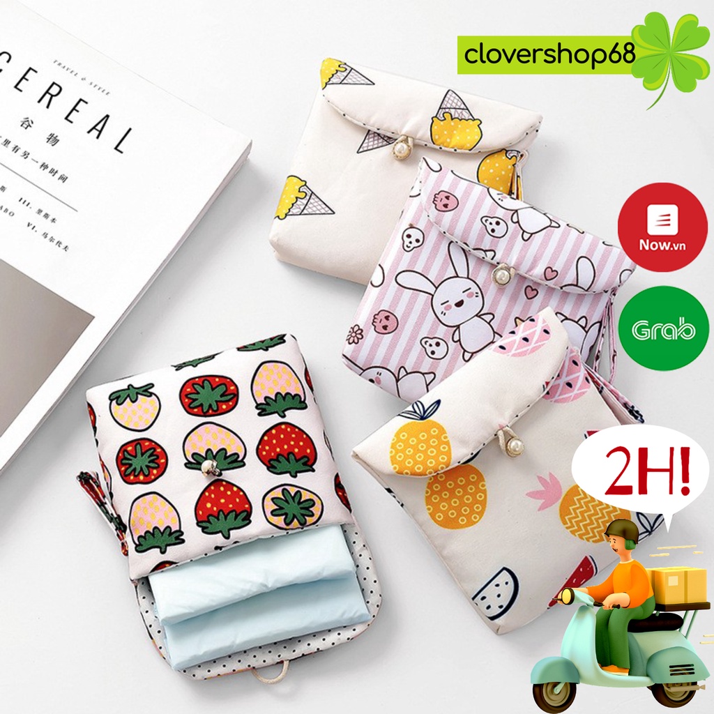 Túi đựng băng vệ sinh đựng mỹ phẩm, son môi du lịch đáng yêu 🍀 Clovershop68 🍀