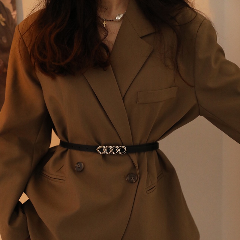 Thắt lưng nữ bản nhỏ xích, đai lưng váy phong cách Ulzzangs, phụ kiện thời trang dây nịt TL003 - Filibra