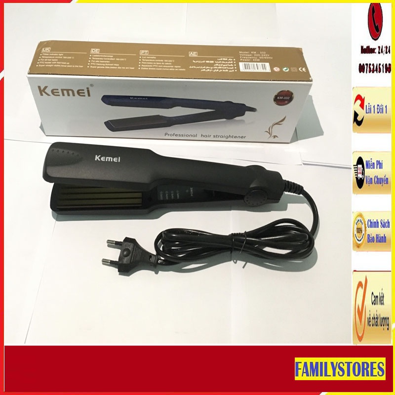 Máy tạo kiểu tóc,Máy dập xù kemei 332 4 mức nhiệt bản to