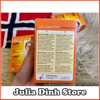 Dầu cá kim cương DHA Vitamin D3 BARN Lifeline Care Nauy cho bé từ 4 tuần tuổi hộp 30 viên