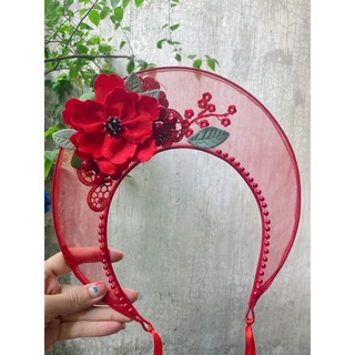 Mấn bờm cô dâu đính hoa gấm