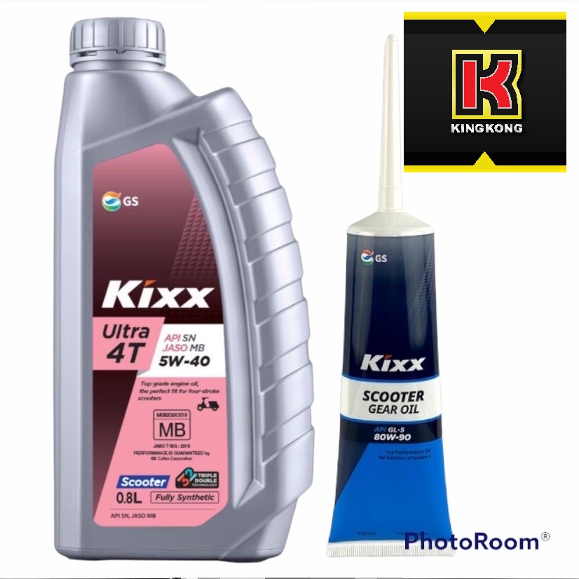 Combo Nhớt xe tay ga và nhớt hộp số Kixx 5W-40 tổng hợp 800ml