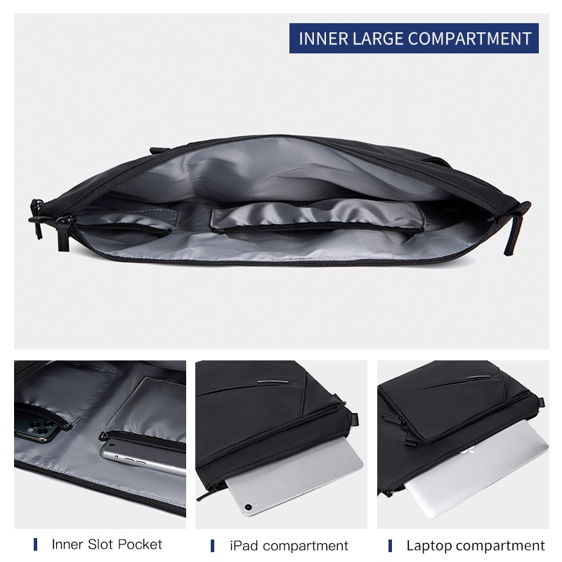 Túi đeo vai OZUKO đựng laptop 15.6 inch sức chứa lớn thời trang tiện dụng dành cho nam