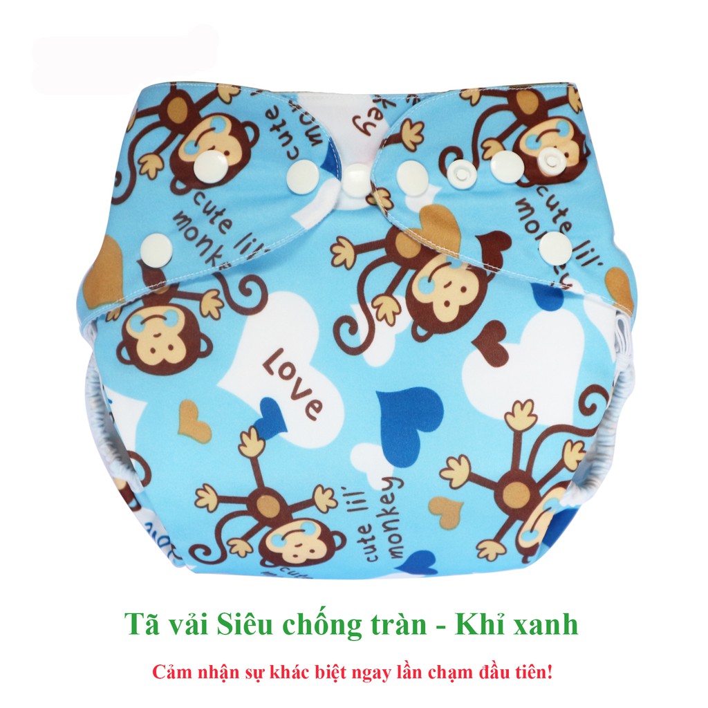 Bộ tã vải Đêm Siêu chống tràn BabyCute size S (3-9kg) (1 vỏ + 1 lót) - Giao mẫu ngẫu nhiên