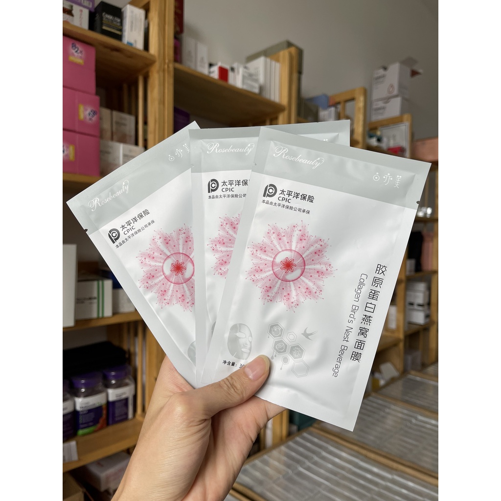 MẶT NẠ YẾN TƯƠI COLLAGEN ROSEBEAUTY - MẪU MỚI 2022