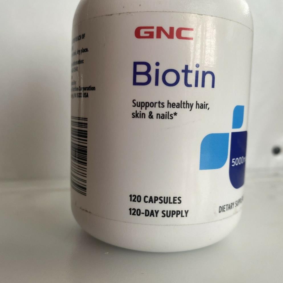 Viên uống mọc tóc GNC Biotin 5000mcg nhập khẩu Mỹ ( 120 viên) dùng trong 2 tháng