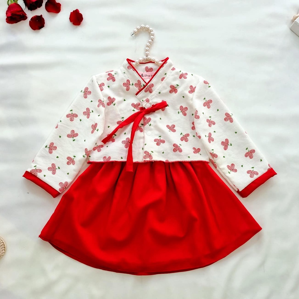 [ CÓ QUÀ TẶNG 💝] Đầm handbok đỏ bé gái