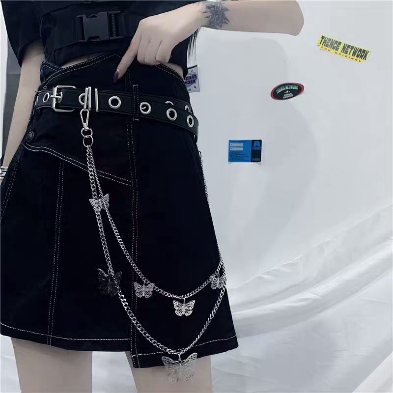 Vòng cổ chuỗi đôi phối mặt hình bướm độc đáo cá tính cho nam và nữ