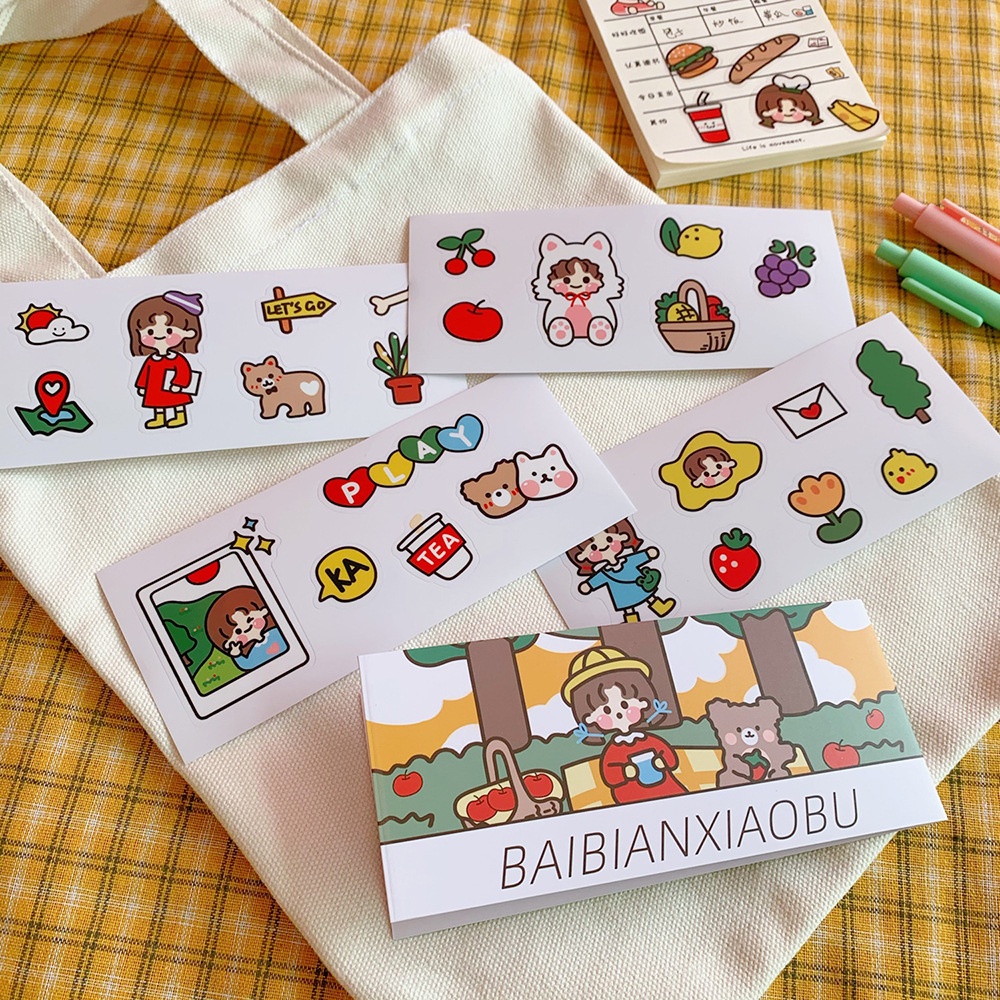 Set 4 tấm hình dán trang trí sổ tay/điện thoại dễ thương