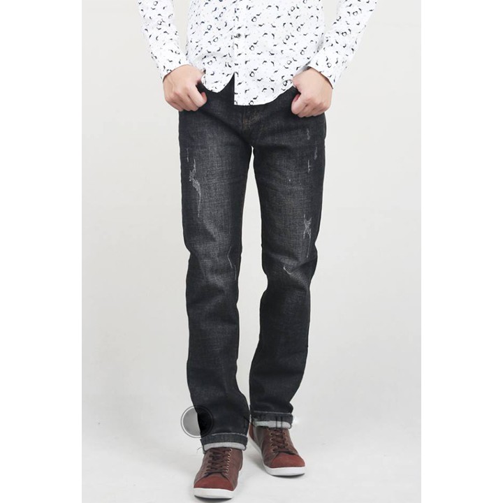 [Mã FATREND5 giảm đến 30k đơn 99k] Quần Bò Nam Đen Xước Nhẹ Dáng Body Thời Trang | BigBuy360 - bigbuy360.vn