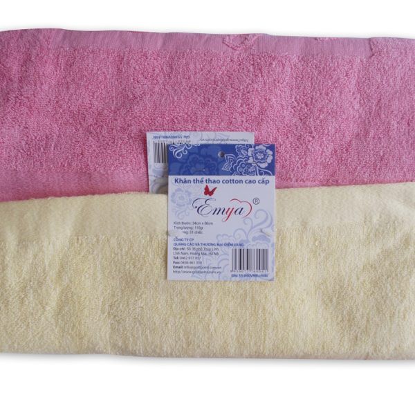 Khăn mặt cotton EMYA 28x48, 100% sợi bông tự nhiên, Bông mềm mịn, thấm nước tốt