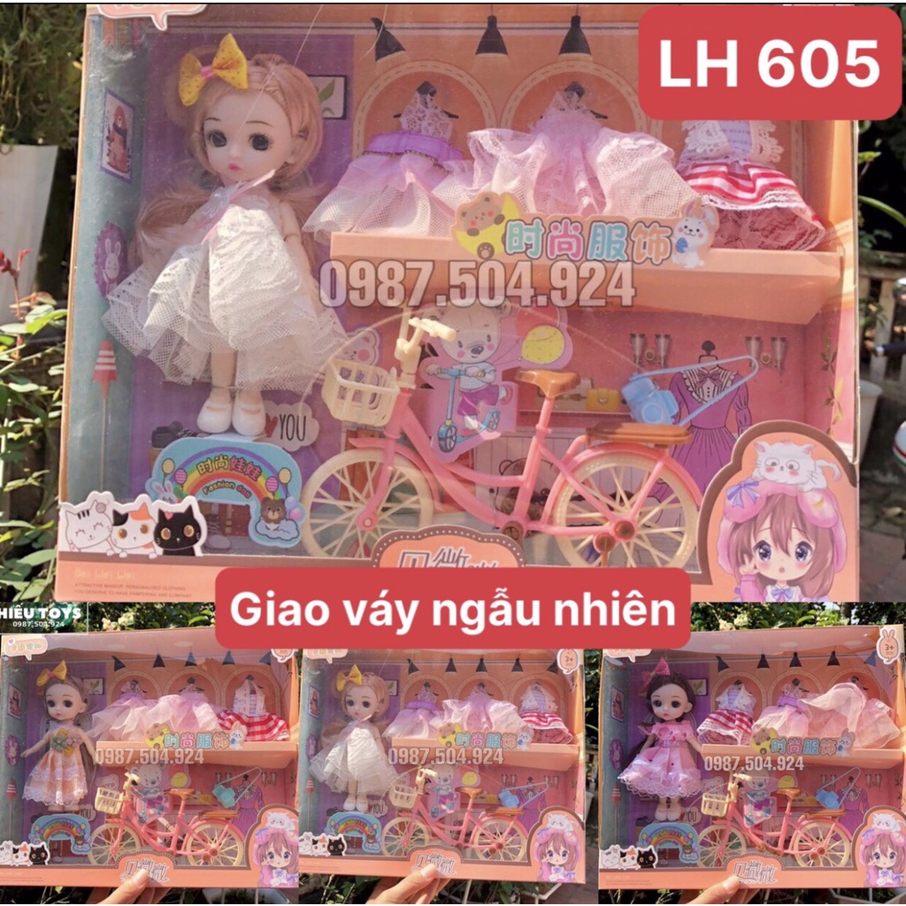 Hộp Bê Chibi Xinh Xắn Kèm Xe Đẩy Thú Cưng Đồ Chơi Trẻ Em Cho Bé Gái Hiếu Toys