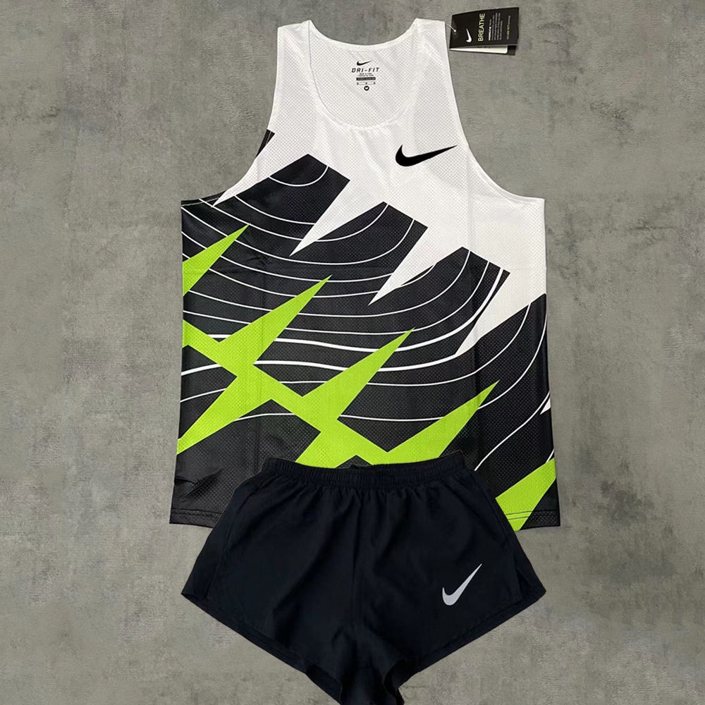 Bộ Quần Áo Thể Thao Chạy Bộ Ba Mảnh Chạy Bộ Marathon Kim Cương Giả Ngắn Phù Hợp Cho Mùa Hè Cho Học Sinh