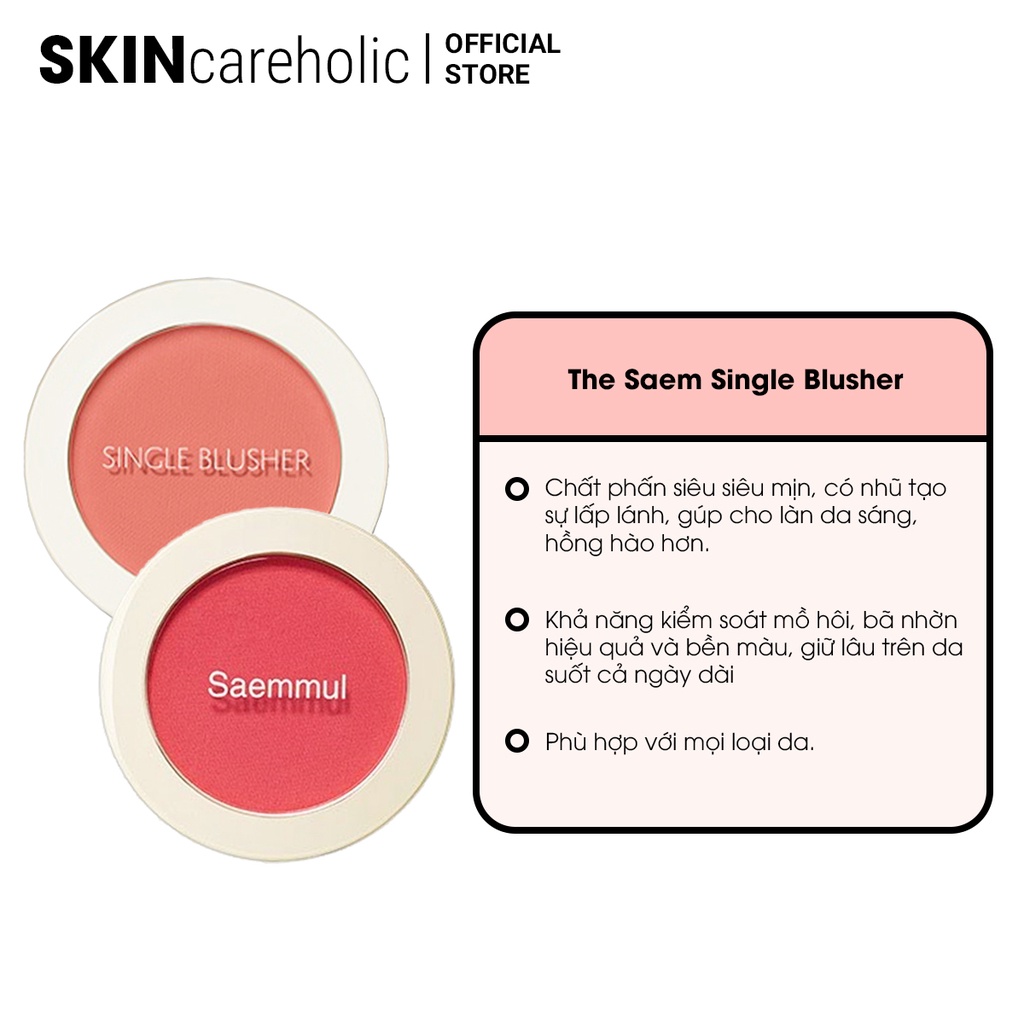 Phấn Má Hồng Siêu Mịn The Saem Single Blusher