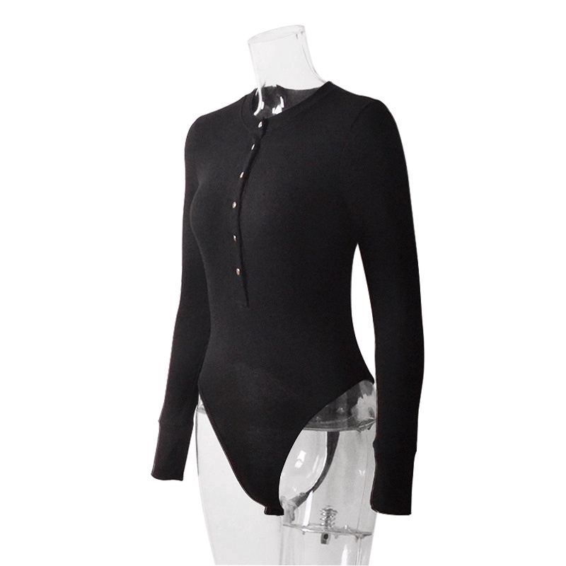 Jumpsuit Tay Dài Phối Nút Màu Sắc Thanh Lịch