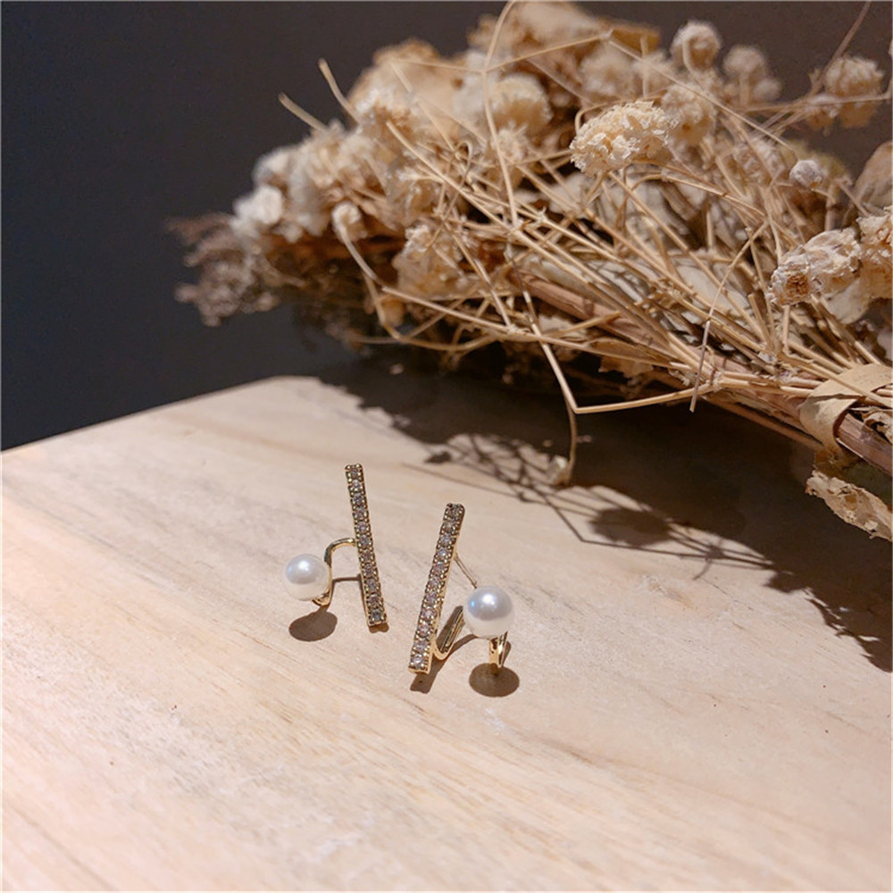 Hoa Tai Ngọc Trai Đơn Giản S925 Cho Nữ Yanqueens Trang sứ Quà tặng