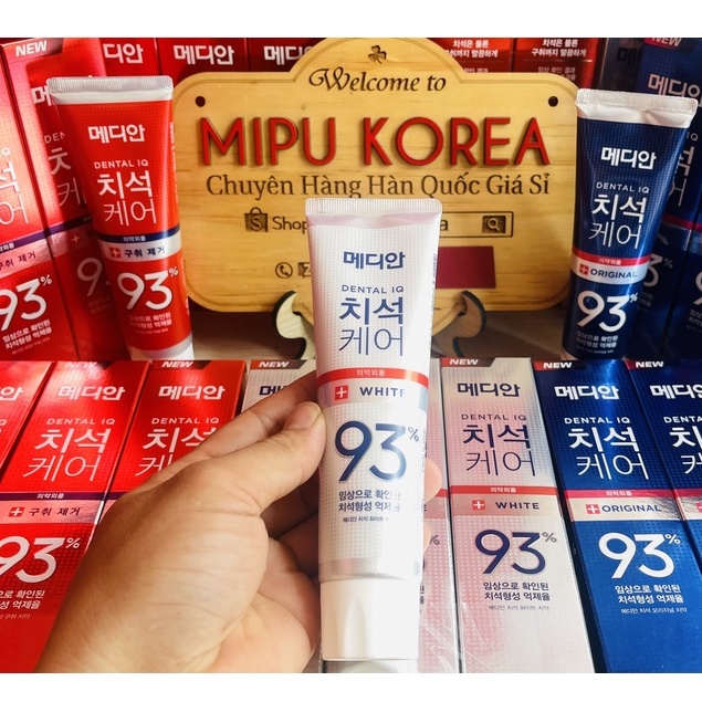 Kem Đánh Răng Hàn Quốc MEDIAN 93% hộp 120g màu Trắng ,Đỏ, Xanh Chính Hãng
