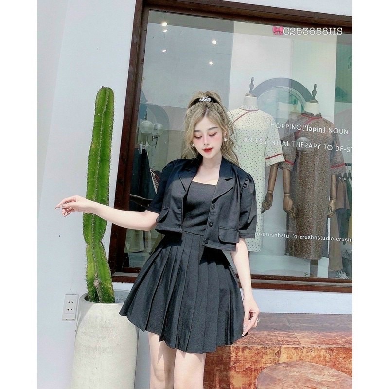 Đầm 2 Dây Xếp Ly Kèm Áo Khỉ Bigsize 55kg Đến 100kg (M/L/XL/XXL)