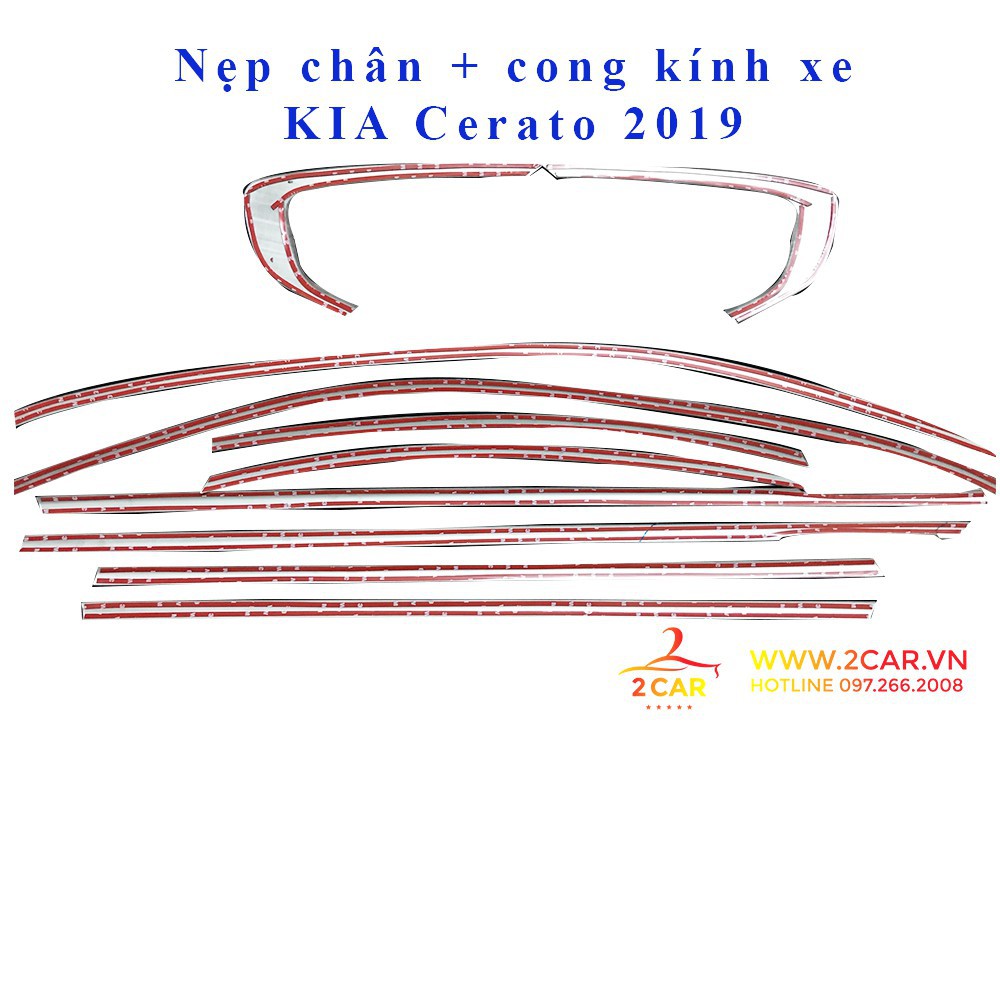 nẹp viền chân kính và viền cong kính KIA Cerato 2019- 2021