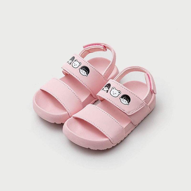 Form to Dép Sandal Siêu Nhẹ Quai Ngang Thêu Hình Ngộ Nghĩnh Cho Bé Gái K121