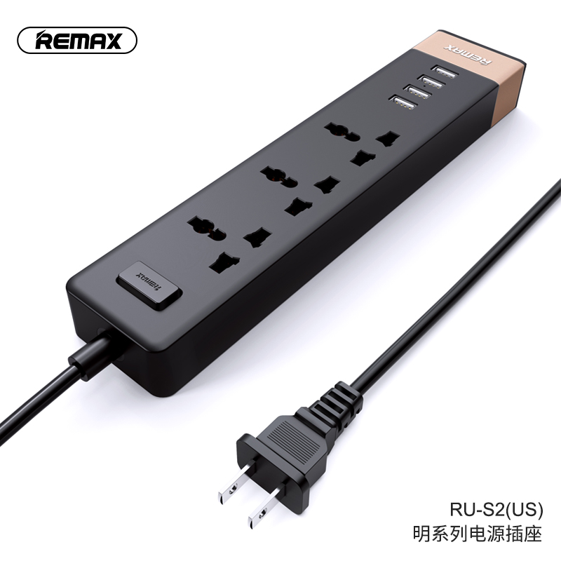 POWER Ổ Cắm Sạc Thông Minh Remax Ru-S2 4 Cổng Usb 3 Cổng Tiện Dụng