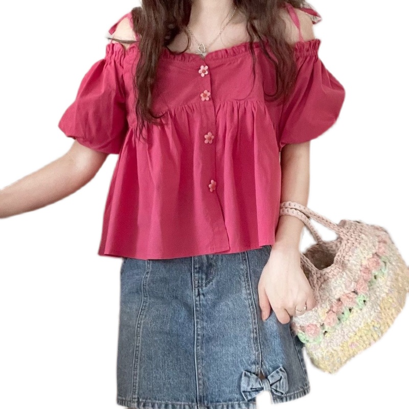 Áo Sơ Mi Tay Phồng Một Bên Vai / Nấm