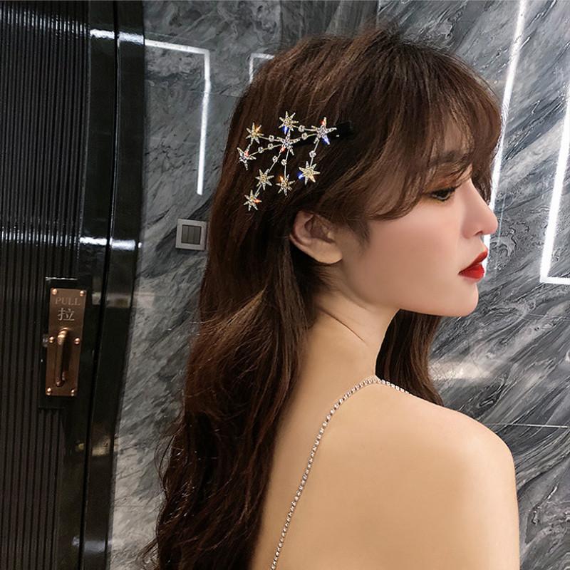 Kẹp tóc đính đá tạo hình ngôi sao kiểu dáng Hàn cho nữ
