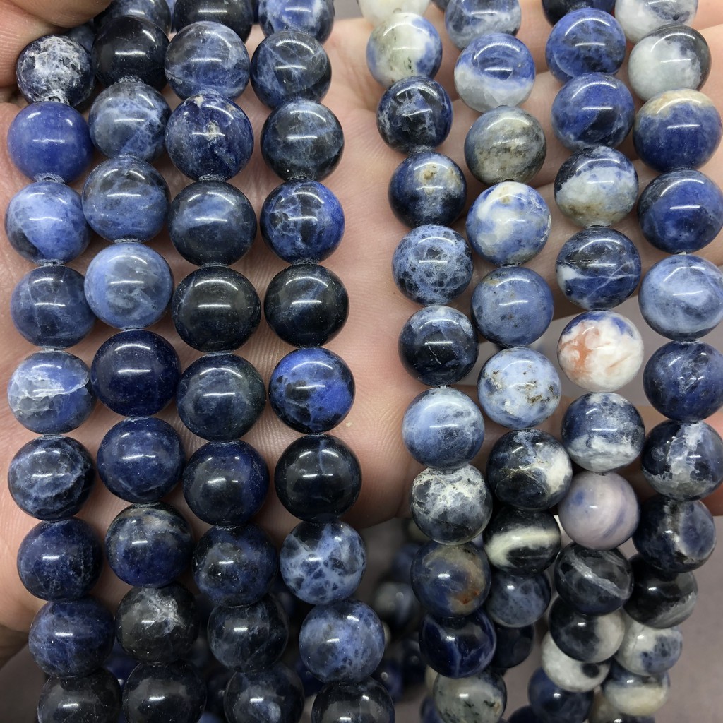 Chuỗi Hạt Đá Tròn Tự Nhiên 4-12mm Dùng Làm Vòng Đeo Tay Diy