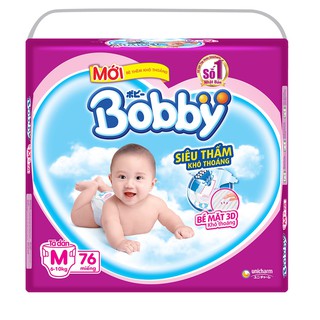 TÃ - BỈM DÁN BOBBY SIZE M76 MIẾNG DÁN (CHO BÉ 6-10KG) DATE 2021