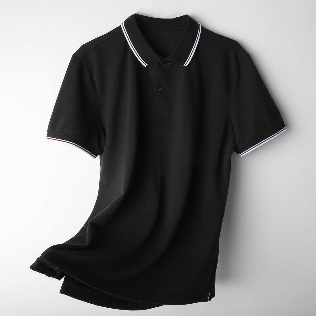 Áo phông nam ngắn tay cổ bẻ phối viền cao cấp : Kiểu dáng Hàn Quốc chất liệu cotton , co giãn 4 chiều | BigBuy360 - bigbuy360.vn