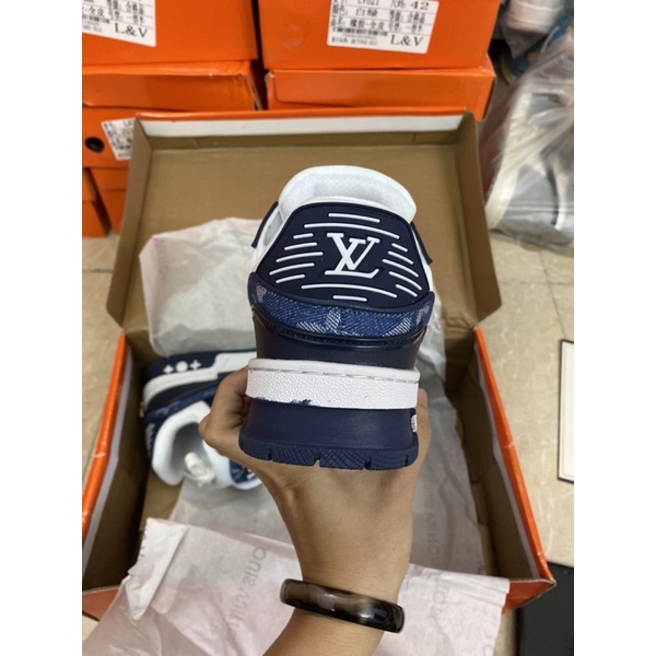 Giày LV Trắng Xanh, Trắng Hồng  m bản cao cấp,Giày thể thao nam nữ giày louis vuitton l❤️