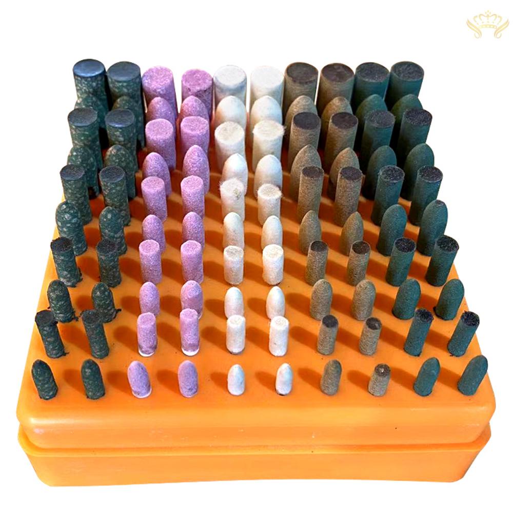 Bộ 100 Đầu Mài Đánh Bóng Điện Tử Bằng Cao Su + Len 1 / 8 &quot;Tiện Dụng