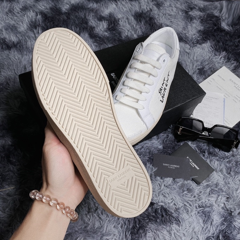 Giày Thể Thao Sên Lau Ren Court Classic Sneaker màu kem chất lượng cao (ẢNH THẬT + HÀNG SẴN)