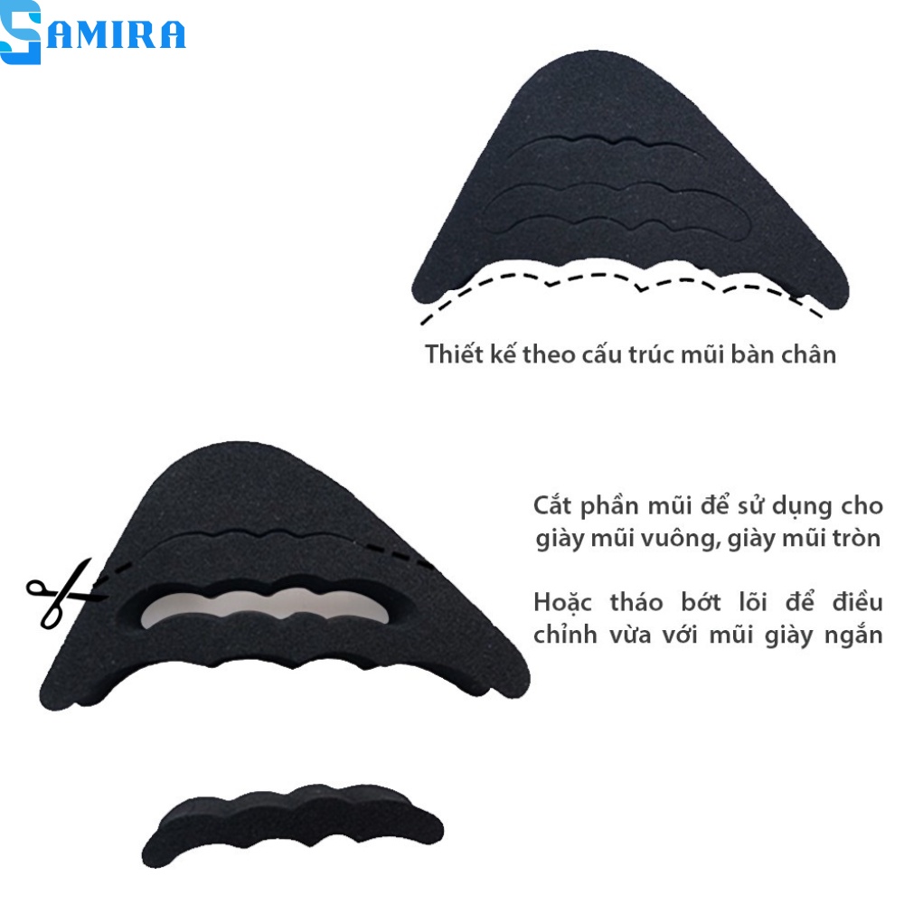 2 Miếng mút lót mũi giày cao gót giày tây nam cao su non đệm êm ngón chân thoáng khí giảm size SA8