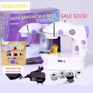 Máy may mini gia đình, Máy khâu mini gia đình có đèn - kéo - cắt chỉ - bàn đạp - như máy CN