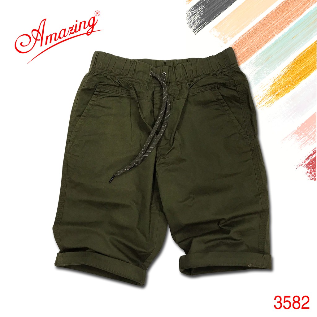 Big size, short kaki lưng thun unisex, quần sọt nam thương hiêu Amazing, phong cách thể thao | BigBuy360 - bigbuy360.vn