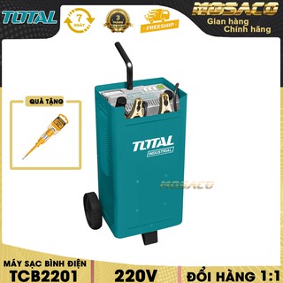Máy sạc bình điện ắc qui total tbc2201, điện áp 220v. điện áp sạc: 12v/24v,dòng sạc max 20a-mosaco