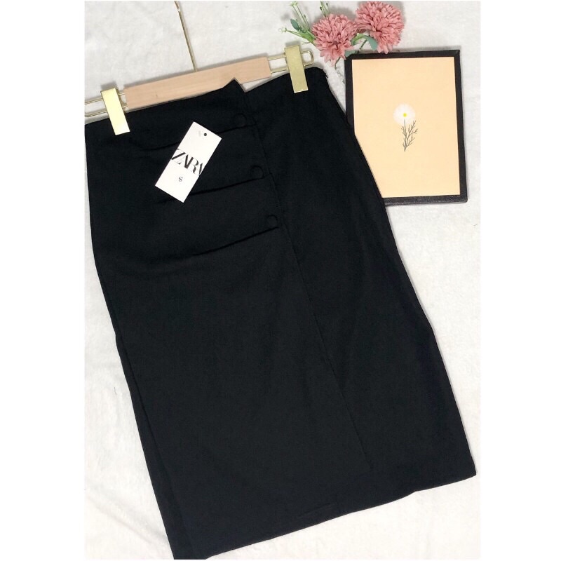 Chân váy dài qua gối xẻ tà công sở, Chân váy dài dập ly lưng cao dáng bút chì – (CV02) | BigBuy360 - bigbuy360.vn