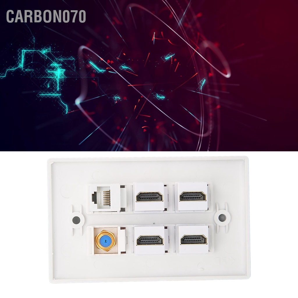 Carbon070 Tấm tường 6 cổng HD Giao diện đa phương tiện CAT6 TV F Head Ethernet cho văn phòng gia đình