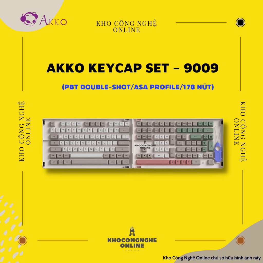 Bộ Keycap AKKO 9009 PBT Double-Shot (ASA profile / Cherry profile - 178/177 nút)